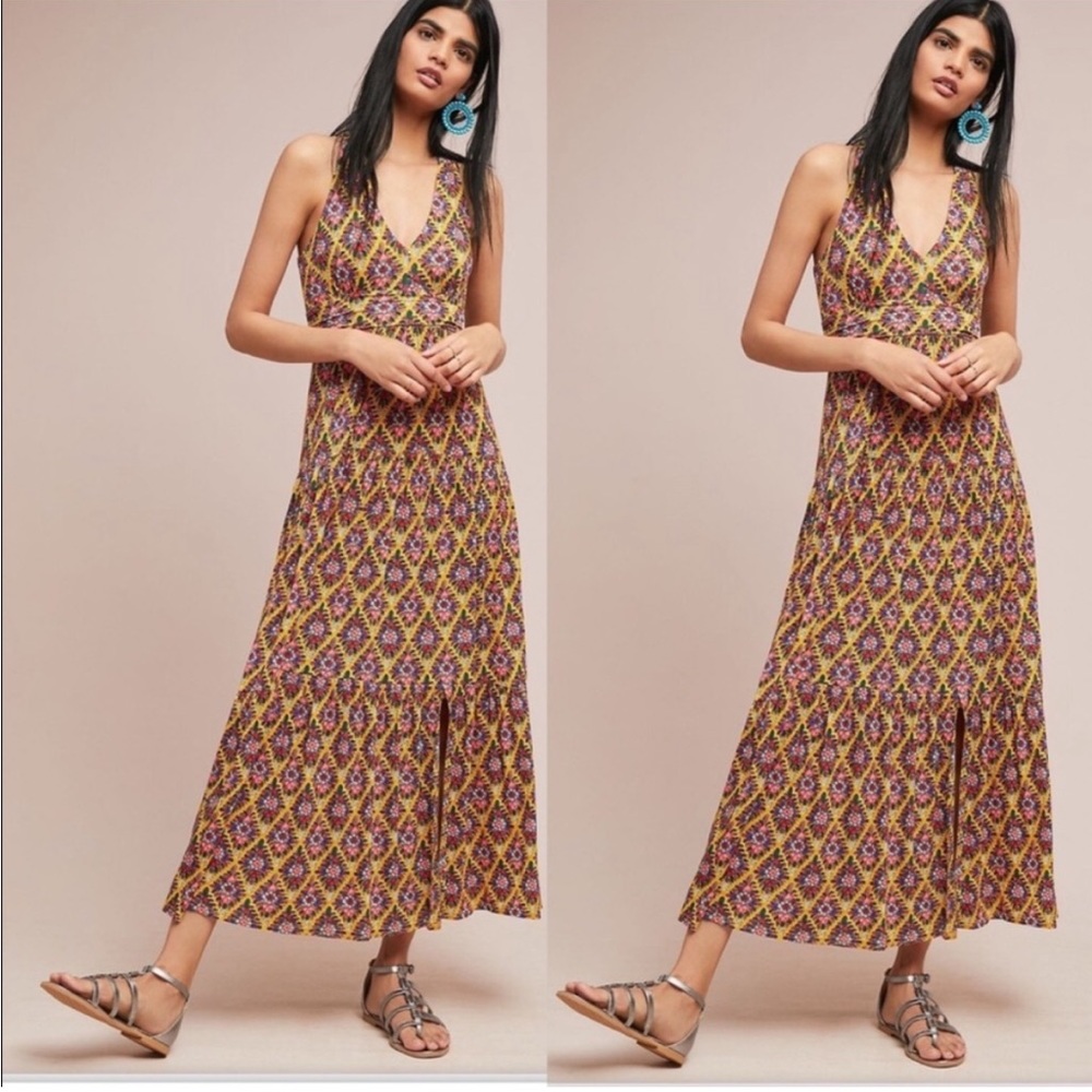 Anthropologie Mauve Luella Maxi Dress